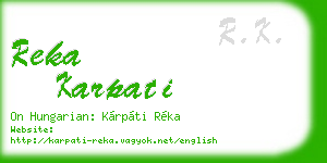 reka karpati business card